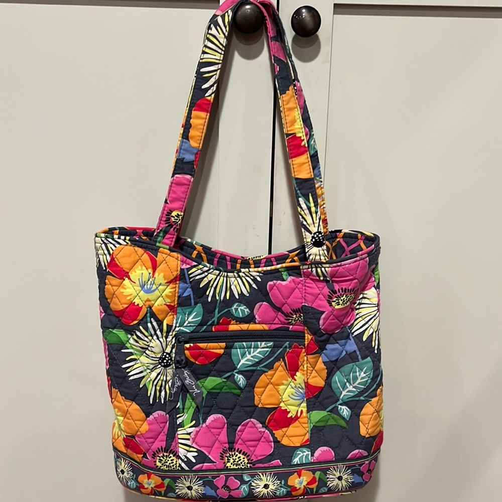 Vera Bradley medium tote gray floral pattern